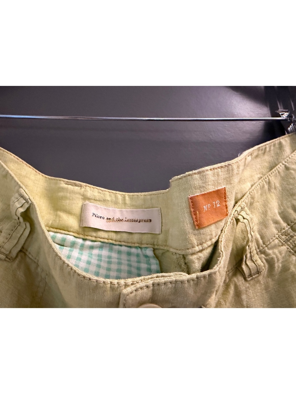 Pilcro Women's yellow Linen Pants Size 12 - Picture 3 of 4